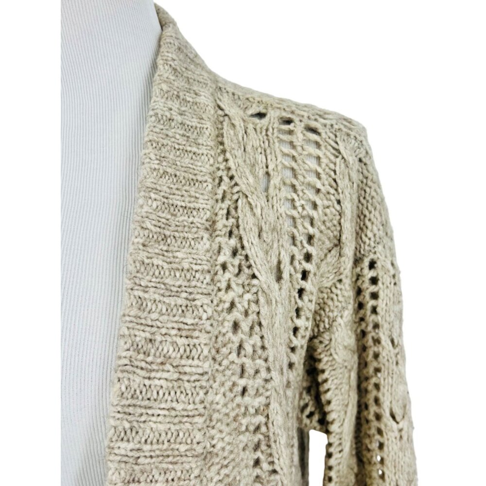 Vintage Aerie x American Eagle Open Front Relaxed Cable Knit Cardigan Sweater - Picture 3 of 12